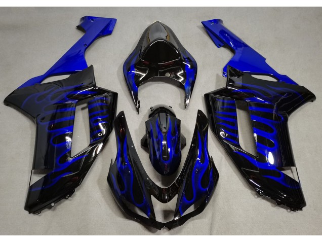 2007-2008 Noir Brillant & Bleu Flamme ZX6R Carénage