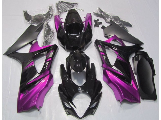 2007-2008 Noir Brillant & Rose GSXR 1000 Carénage 2007-2008 Noir Brillant & Rose GSXR 1000 Carénage