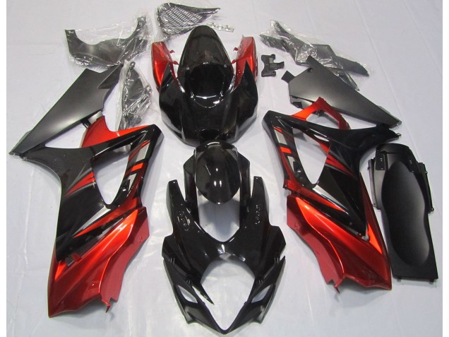 2007-2008 Noir Brillant & Rouge GSXR 1000 Carénage 2007-2008 Noir Brillant & Rouge GSXR 1000 Carénage
