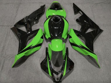 2007-2008 Noir Brillant & Vert CBR600RR Carénage