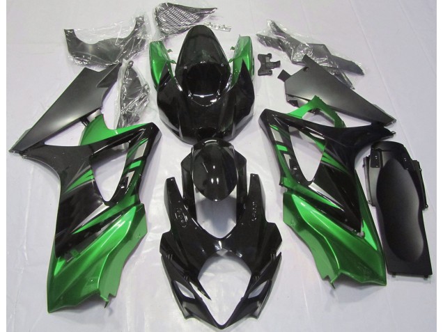 2007-2008 Noir Brillant & Vert GSXR 1000 Carénage 2007-2008 Noir Brillant & Vert GSXR 1000 Carénage