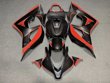 2007-2008 Noir Mat & Rouge CBR600RR Carénage