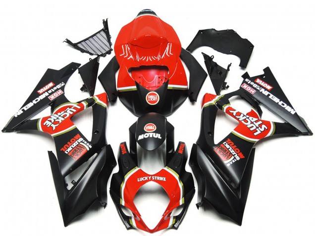 2007-2008 Noir Mat Vibrant Personnalisé Lucky Strike GSXR 1000 Carénage 2007-2008 Noir Mat Vibrant Personnalisé Lucky Strike GSXR 1000 Carénage