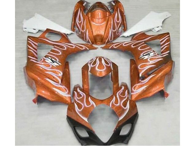 2007-2008 Orange Brillant & Blanc Flamme GSXR 1000 Carénage 2007-2008 Orange Brillant & Blanc Flamme GSXR 1000 Carénage