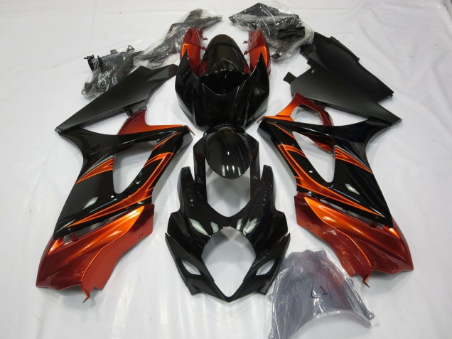 2007-2008 Orange Brûlé & Noir GSXR 1000 Carénage 2007-2008 Orange Brûlé & Noir GSXR 1000 Carénage