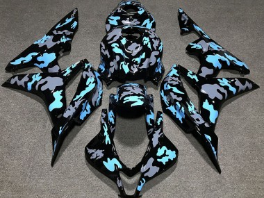 2007-2008 Personnalisé Camo Bleu CBR600RR Carénage