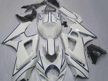 2007-2008 Rayure Pin Bleu Blanc Brillant GSXR 1000 Carénage