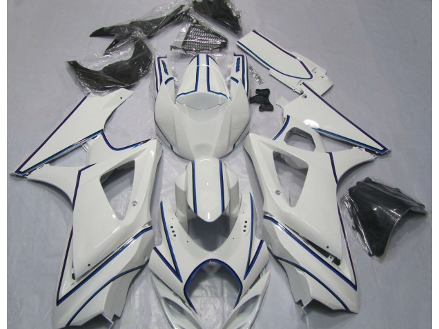 2007-2008 Rayure Pin Bleu Blanc Brillant GSXR 1000 Carénage 2007-2008 Rayure Pin Bleu Blanc Brillant GSXR 1000 Carénage