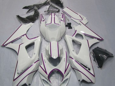2007-2008 Rayure Épingle Rose Blanc Brillant GSXR 1000 Carénage