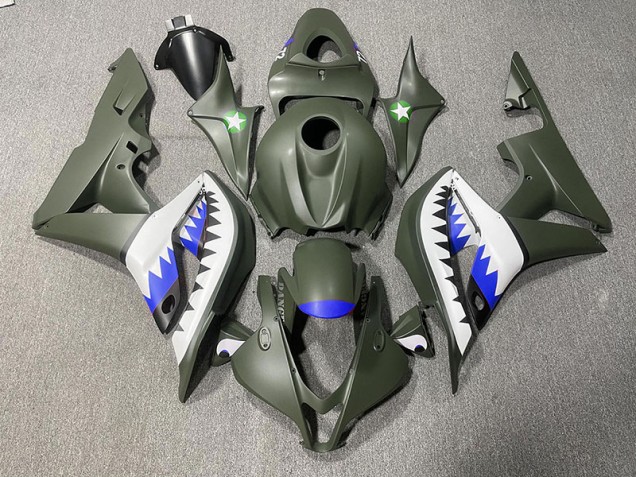 2007-2008 Requin Vert Mat & Bleu CBR600RR Carénage 2007-2008 Requin Vert Mat & Bleu CBR600RR Carénage