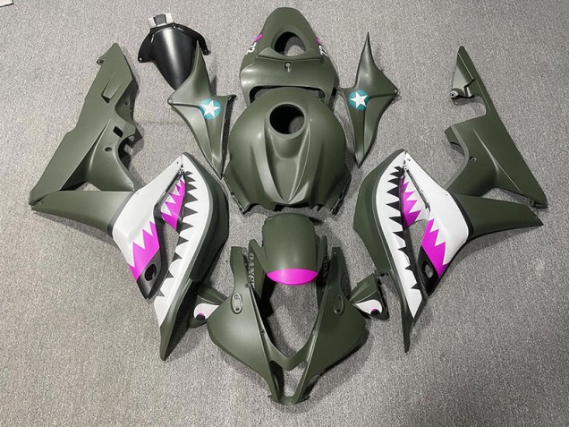 2007-2008 Requin Vert Mat & Rose CBR600RR Carénage 2007-2008 Requin Vert Mat & Rose CBR600RR Carénage