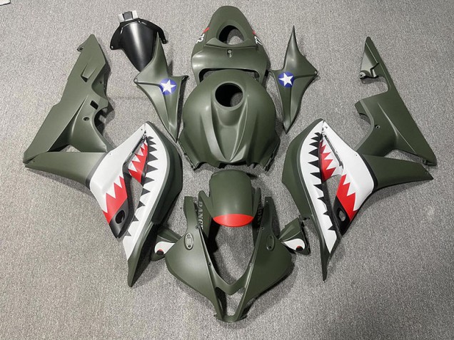 2007-2008 Requin Vert Mat & Rouge CBR600RR Carénage 2007-2008 Requin Vert Mat & Rouge CBR600RR Carénage