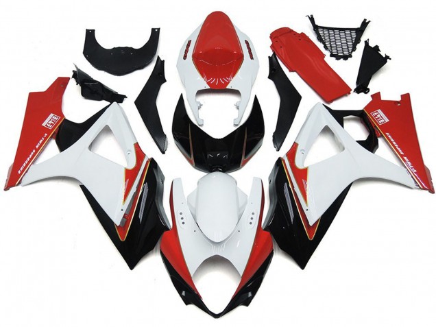 2007-2008 Rouge & Blanc Personnalisé Avec Noir GSXR 1000 Carénage 2007-2008 Rouge & Blanc Personnalisé Avec Noir GSXR 1000 Carénage