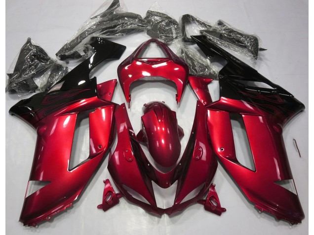 2007-2008 Rouge Brillant & Noir ZX6R Carénage 2007-2008 Rouge Brillant & Noir ZX6R Carénage