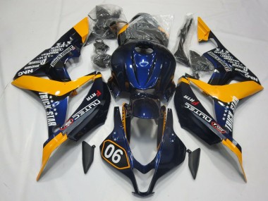 2007-2008 Spécial Bleu Profond & Jaune CBR600RR Carénage