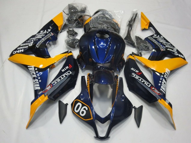 2007-2008 Spécial Bleu Profond & Jaune CBR600RR Carénage 2007-2008 Spécial Bleu Profond & Jaune CBR600RR Carénage