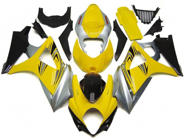 2007-2008 Style Jaune & Argent OEM GSXR 1000 Carénage 2007-2008 Style Jaune & Argent OEM GSXR 1000 Carénage