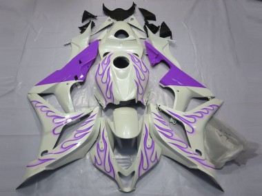 2007-2008 Violet Flamme Sur Blanc CBR600RR Carénage