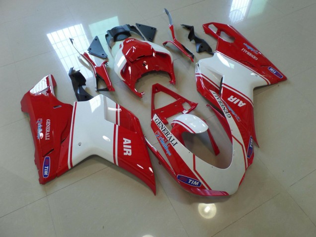 2007-2014 Air Rouge & Blanc Ducati 848 1098 1198 Carénage 2007-2014 Air Rouge & Blanc Ducati 848 1098 1198 Carénage