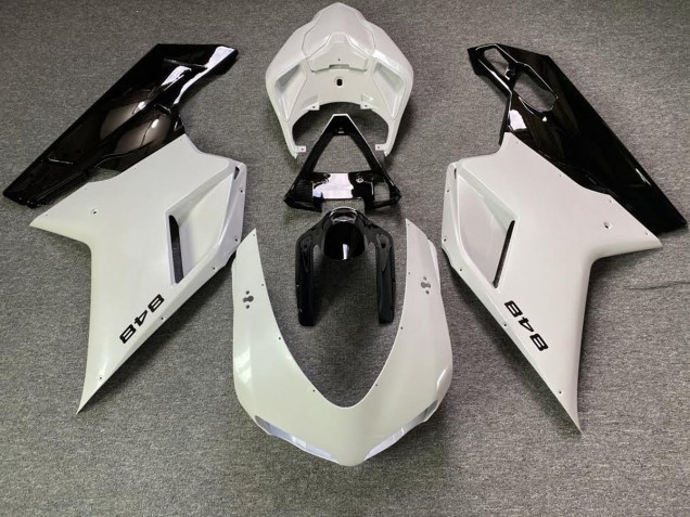 2007-2014 Blanc Nacré & Noir Ducati 848 1098 1198 Carénage 2007-2014 Blanc Nacré & Noir Ducati 848 1098 1198 Carénage