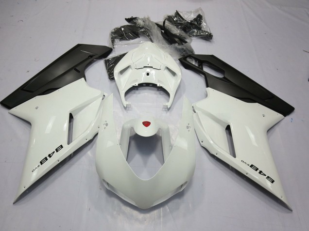 2007-2014 Blanc & Noir 848 Ducati 848 1098 1198 Carénage 2007-2014 Blanc & Noir 848 Ducati 848 1098 1198 Carénage