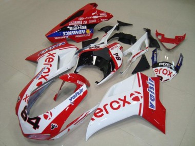 2007-2014 Blanc Xerox Ducati 848 1098 1198 Carénage
