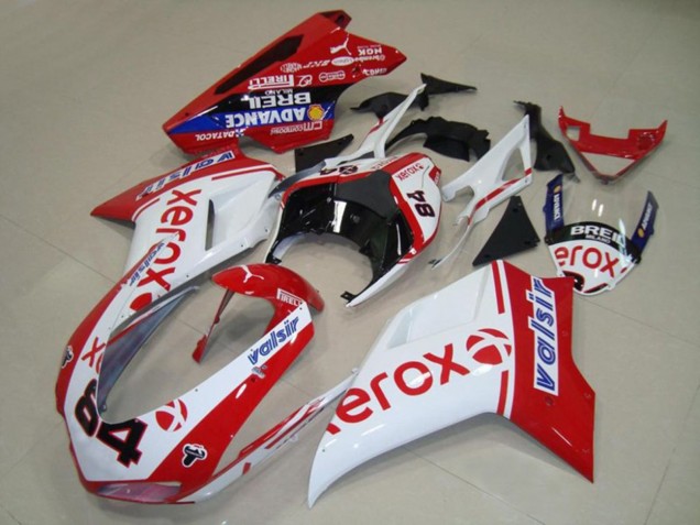 2007-2014 Blanc Xerox Ducati 848 1098 1198 Carénage 2007-2014 Blanc Xerox Ducati 848 1098 1198 Carénage