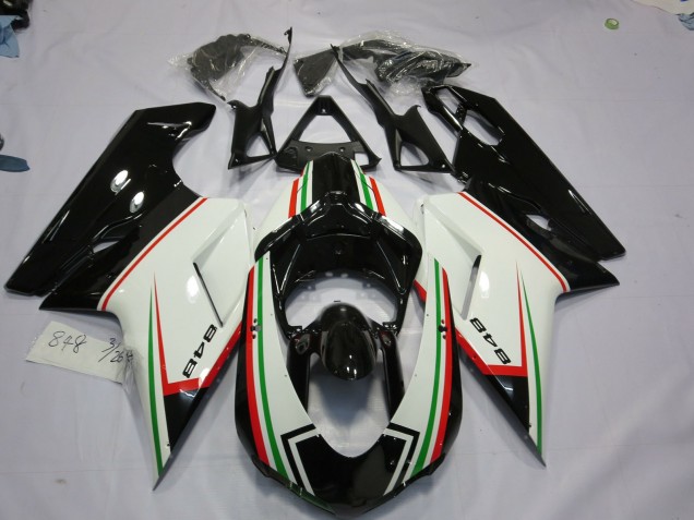 2007-2014 Noir Tricolore Ducati 848 1098 1198 Carénage 2007-2014 Noir Tricolore Ducati 848 1098 1198 Carénage