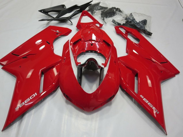 2007-2014 OEM Style Rouge Brillant Ducati 848 1098 1198 Carénage 2007-2014 OEM Style Rouge Brillant Ducati 848 1098 1198 Carénage