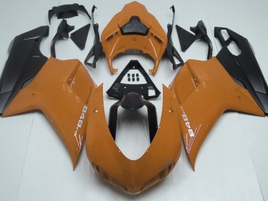 2007-2014 Orange Brillant & Noir Ducati 848 1098 1198 Carénage