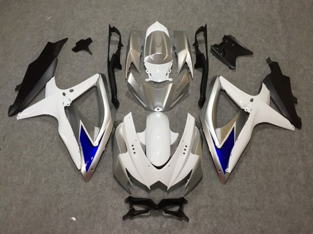 2008-2010 Argent Blanc Bleu GSXR 600-750 Carénage 2008-2010 Argent Blanc Bleu GSXR 600-750 Carénage