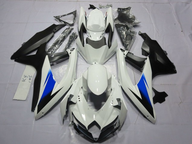 2008-2010 Blanc & Noir GSXR 600-750 Carénage 2008-2010 Blanc & Noir GSXR 600-750 Carénage
