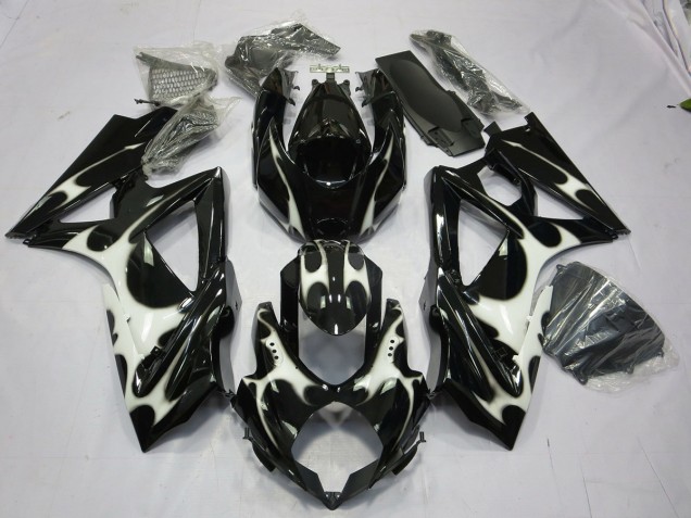 2008-2010 Conception Noir & Blanc GSXR 600-750 Carénage 2008-2010 Conception Noir & Blanc GSXR 600-750 Carénage