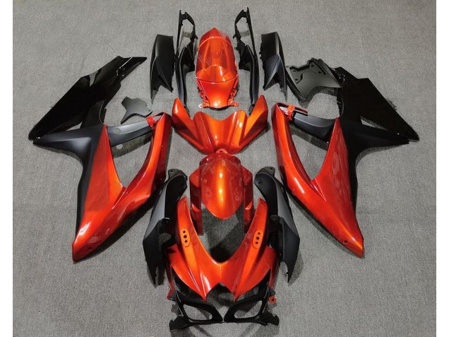 2008-2010 Orange Vif En Noir GSXR 600-750 Carénage 2008-2010 Orange Vif En Noir GSXR 600-750 Carénage