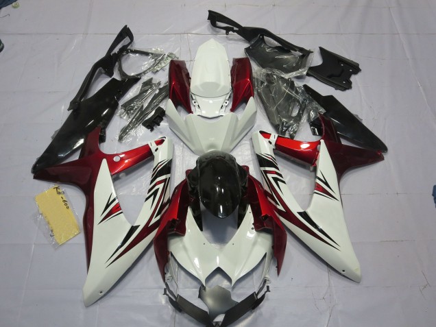 2008-2010 Rouge Blanc Noir GSXR 600-750 Carénage 2008-2010 Rouge Blanc Noir GSXR 600-750 Carénage