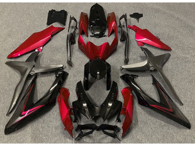 2008-2010 Rouge Brillant & Vert R GSXR 600-750 Carénage 2008-2010 Rouge Brillant & Vert R GSXR 600-750 Carénage