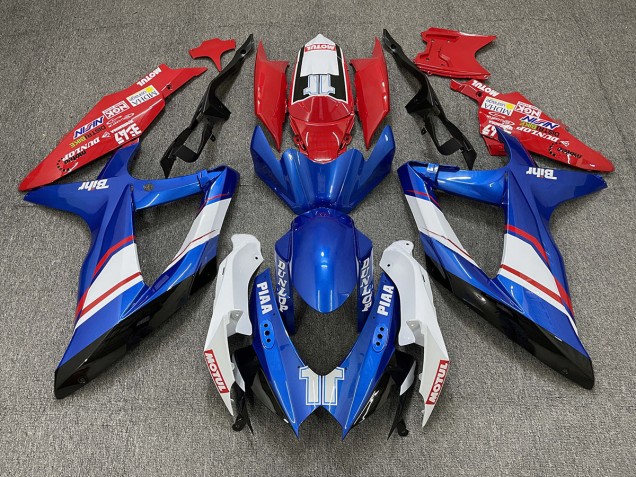 2008-2010 Style Personnalisé Brillant Rouge Bleu & Blanc GSXR 600-750 Carénage 2008-2010 Style Personnalisé Brillant Rouge Bleu & Blanc GSXR 600-750 Carénage