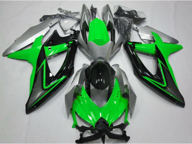 2008-2010 Vert & Argent GSXR 600-750 Carénage 2008-2010 Vert & Argent GSXR 600-750 Carénage