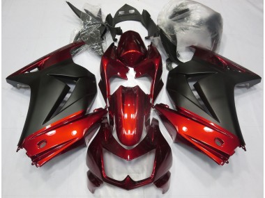 2008-2012 Rouge & Noir Mat Ninja 250 Carénage