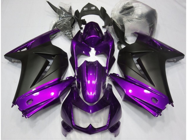 2008-2012 Violet & Noir Mat Ninja 250 Carénage 2008-2012 Violet & Noir Mat Ninja 250 Carénage