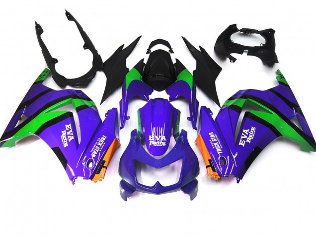 2008-2012 Violet Vert & Noir Ninja 250 Carénage 2008-2012 Violet Vert & Noir Ninja 250 Carénage