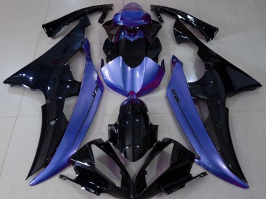 2008-2016 Noir Brillant & Bleu Clair R6 Carénage