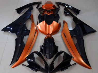 2008-2016 Noir Brillant & Orange Clair R6 Carénage