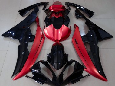 2008-2016 Noir Brillant & Rouge Bonbon R6 Carénage