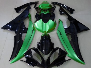 2008-2016 Noir Brillant & Vert Clair R6 Carénage