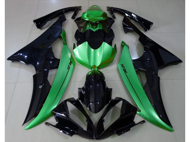 2008-2016 Noir Brillant & Vert Clair R6 Carénage 2008-2016 Noir Brillant & Vert Clair R6 Carénage