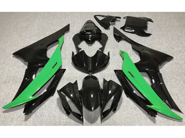 2008-2016 Noir Brillant & Vert R6 Carénage 2008-2016 Noir Brillant & Vert R6 Carénage