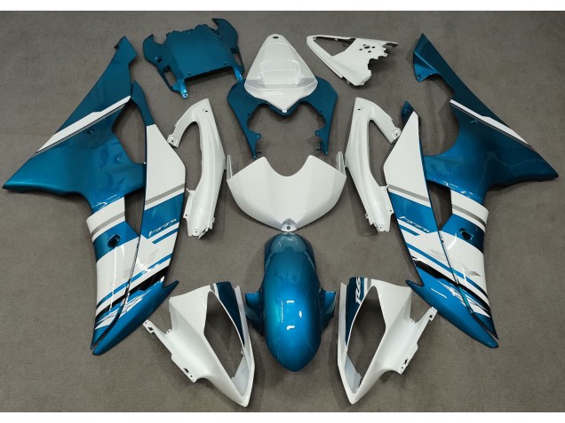 2008-2016 Style Blanc Brillant & Bleu Clair OEM R6 Carénage 2008-2016 Style Blanc Brillant & Bleu Clair OEM R6 Carénage