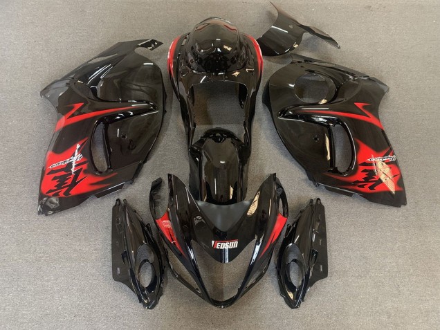 2008-2020 Noir Brillant Avec Logos Rouges GSXR 1300 Carénage 2008-2020 Noir Brillant Avec Logos Rouges GSXR 1300 Carénage