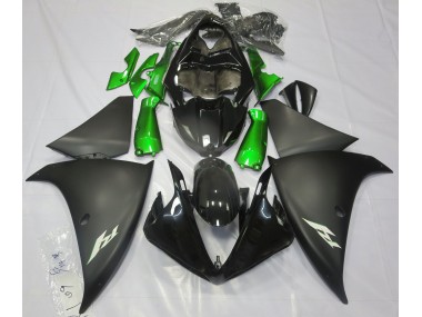 2009-2011 Noir Mat & Vert R1 Carénage